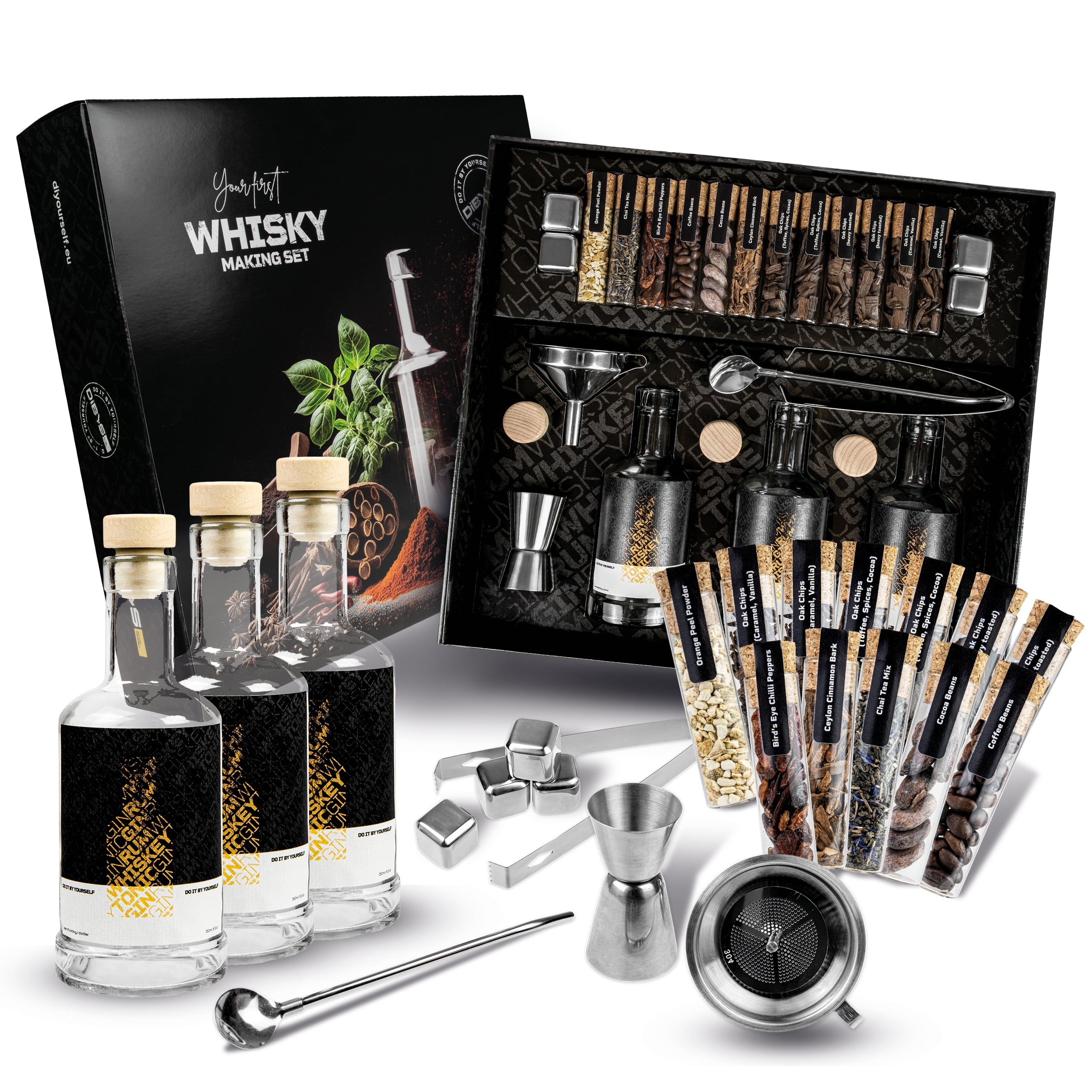 DIY WHISKY MAKING KIT WITH SPICES AND COCKTAIL ACCESSORIES