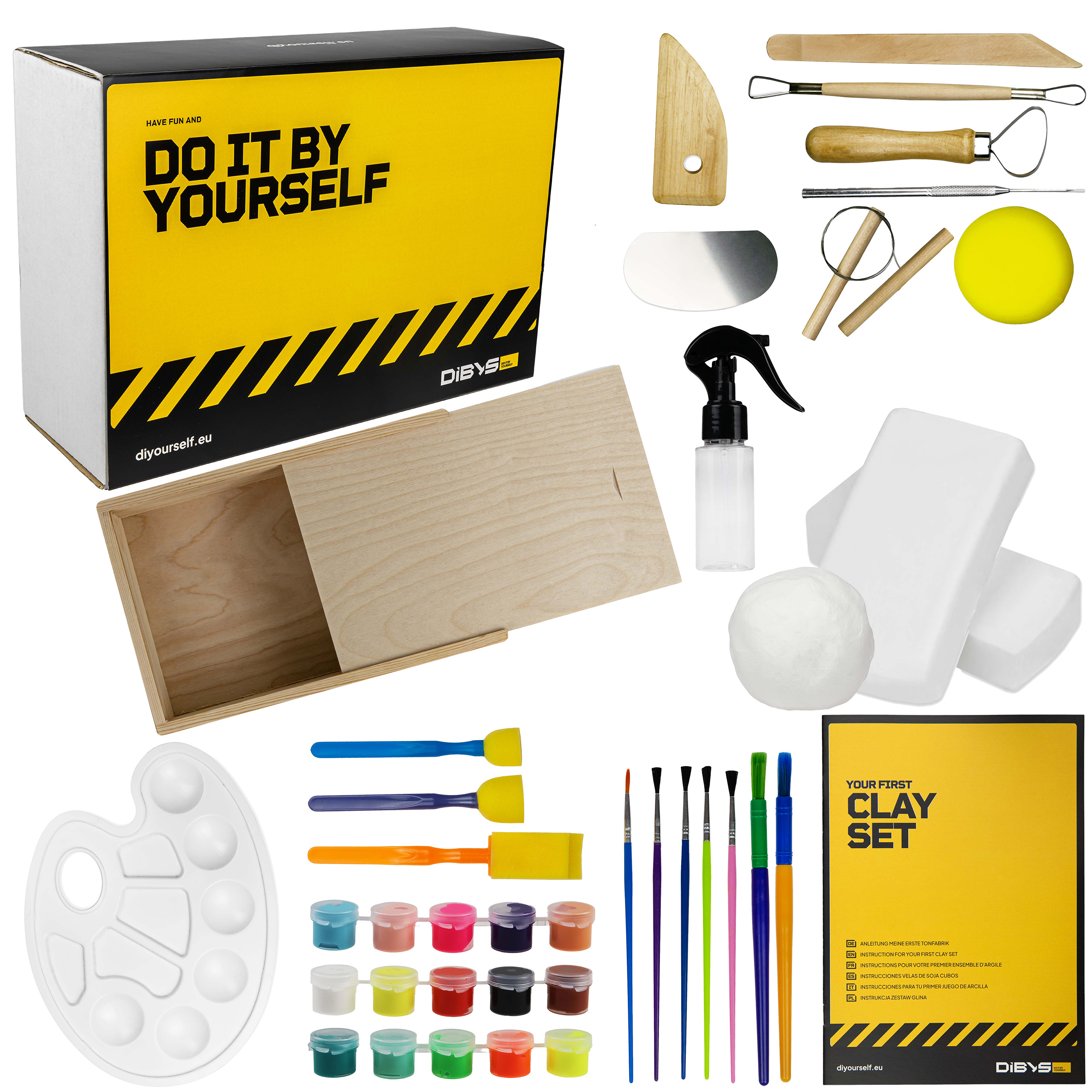 MODELLING KIT FOR CHILDREN – WHITE CLAY + MODELLING TOOLS