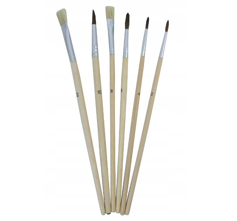 WOODEN PAINTBRUSH SET 6 PCS