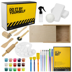 MODELLING KIT FOR CHILDREN – WHITE CLAY + KITCHEN ACCESSORIES